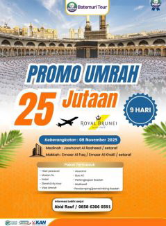 Umroh Promo, Umrah Awal Musim ,Umrah 1447H,   9 hari , Btt – Duta Sahara, Keberangkatan 08 November 202